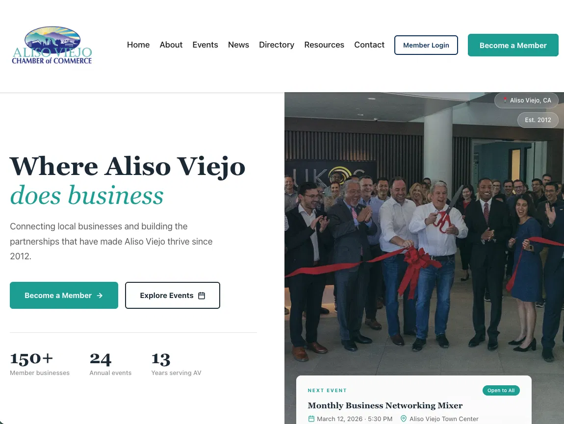 Aliso Viejo Chamber of Commerce website